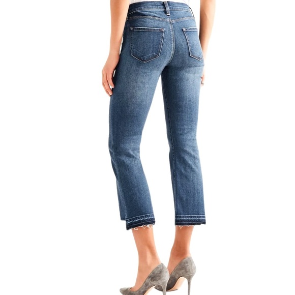 J Brand Selena Mid-rise Cropped Boot Cut Jeans With Chewed Raw Hem Size 28 - Picture 3 of 9